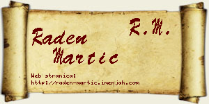 Raden Martić vizit kartica